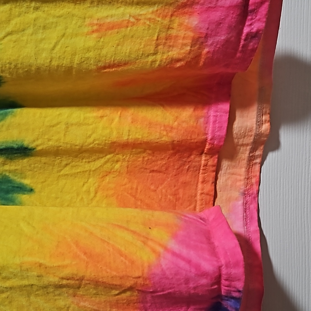 Tie Dye Shirt Long Sleeve Cotton Rainbow Spiral Multicolor Size L - Picture 3 of 5
